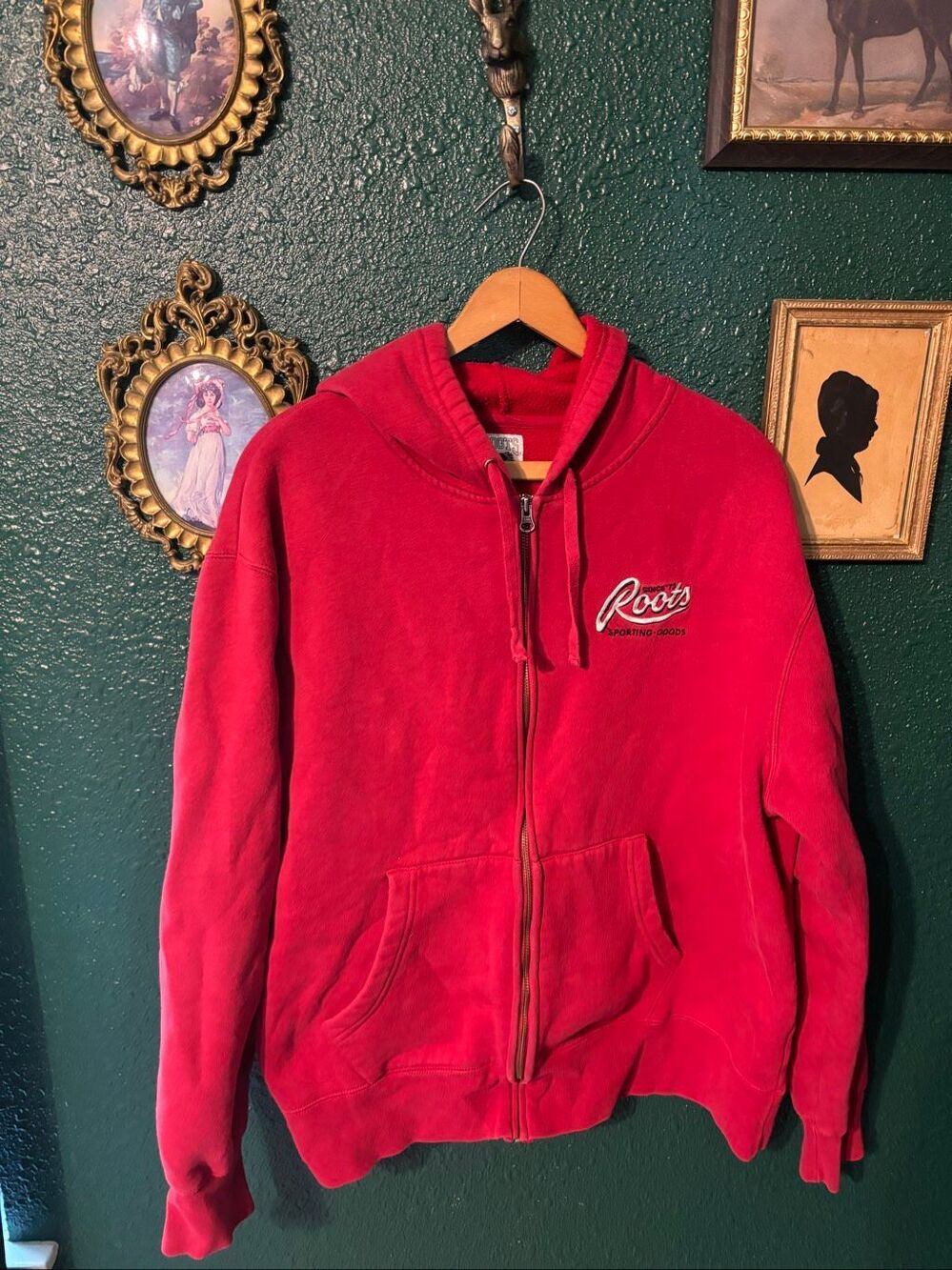 Roots Canada Red Zip Up Jacket Sz XL